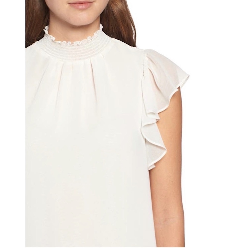 1.State flutter sleeve smocked neck blouse –– NWT